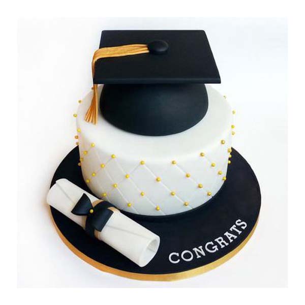 Black & Red Graduation Cake