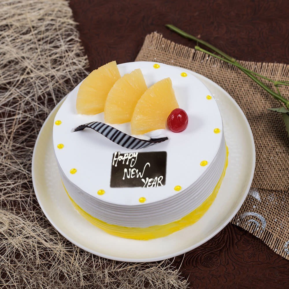 New Year Vanilla Cake - Luv Flower & Cake